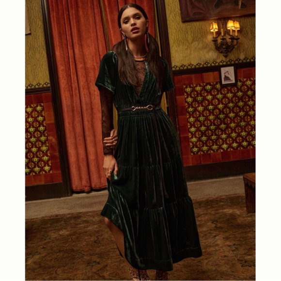 NWOT The Somerset Velvet Maxi Dress Anthropologie - Picture 5 of 14